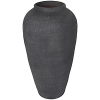 20" Black Ceramic Textured Vase