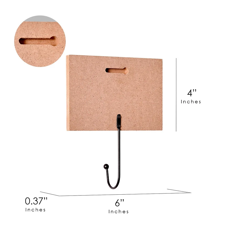 American Art Decor Grand Ole Opry Wooden Cassette Tape Wall Hook Set of 3 - 4" H x 6" L