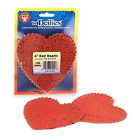 Hygloss® 4" Red Heart Doilies, 3 Packs of 100
