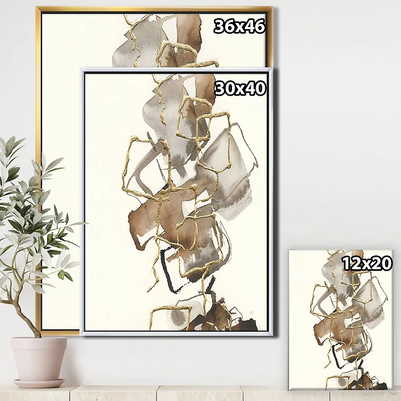 Designart - Gold Glam Squares III