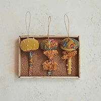Hello Honey® 12 Pack 5.5" Mushroom Cotton Fabric Ornaments