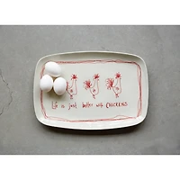 Hello Honey® 15" Better with Chickens Stoneware Platter
