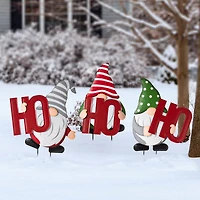 Glitzhome® 51" Metal Ho Ho Ho Gnome Yard Stake