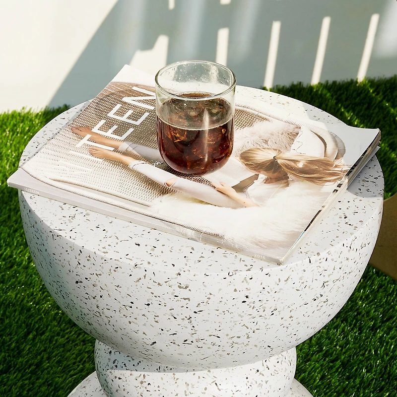 Glitzhome® 17.25" Terrazzo Garden Accent Stool