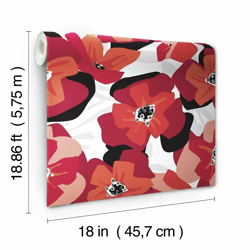 RoomMates Red Poppy Punch Peel & Stick Wallpaper