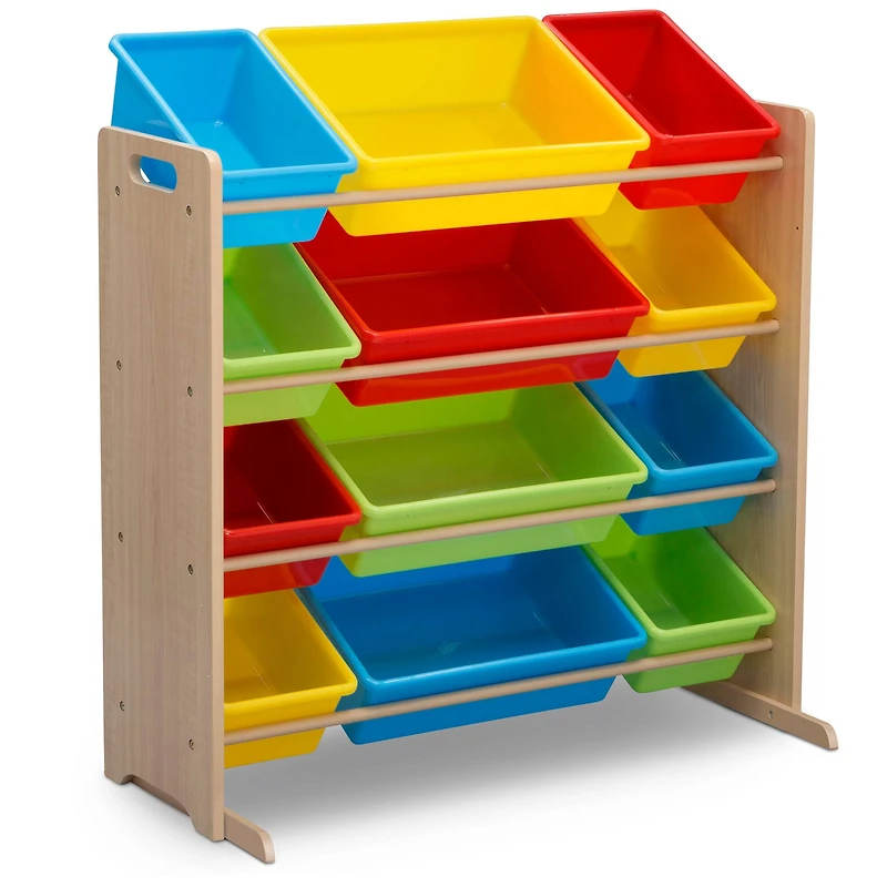 Kids Storage Organizer With 12 Plastic Bins