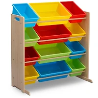 Kids Storage Organizer With 12 Plastic Bins