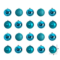 20ct. 3" Teal Shatterproof Christmas Ornaments