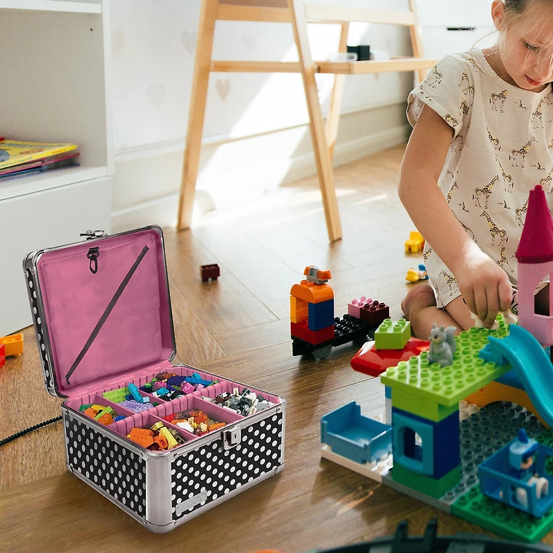 Vaultz Black & White Polka Dots Square Divided Storage