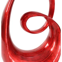 24" Red Swirl Contemporary Sculpture