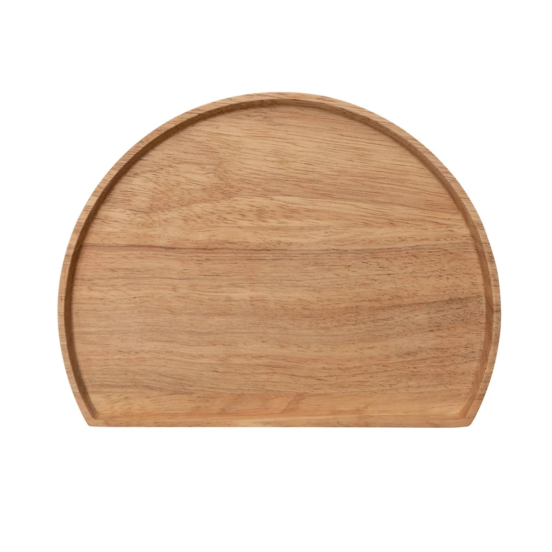 Hello Honey® 11" Natural Modern Wood Semi Circle Tray