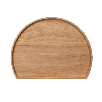 Hello Honey® 11" Natural Modern Wood Semi Circle Tray