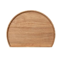 Hello Honey® 11" Natural Modern Wood Semi Circle Tray