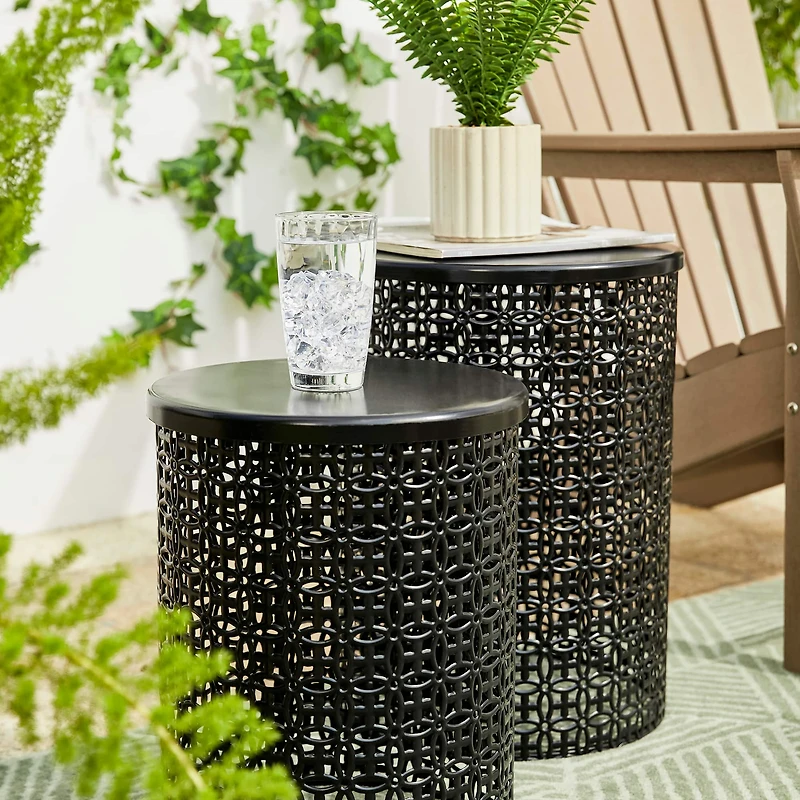 Glitzhome® Multi-Functional Metal Accent Table Set