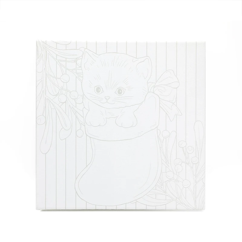 11" x 11" Christmas Cat Canvas Painting Kit by Artist's Loft™
