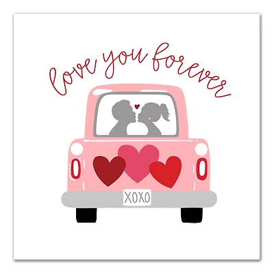 Valentines Truck 12" x 12" Canvas Wall Art
