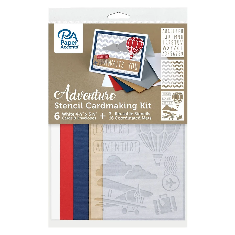 PA Paper™ Accents Adventure Cardmaking Kit with Stencils