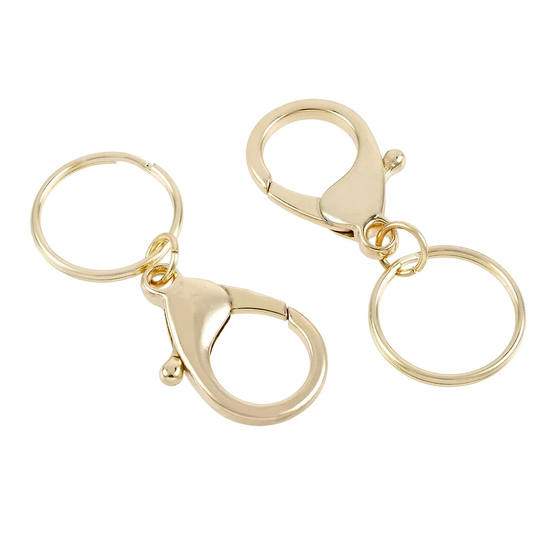 9 Packs: 3 ct. (27 total) Gold Keyring Lobsters by Bead Landing™ Premium Metals
