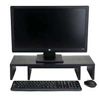 Mind Reader Black Adjustable 2 Tier Dual Monitor Riser