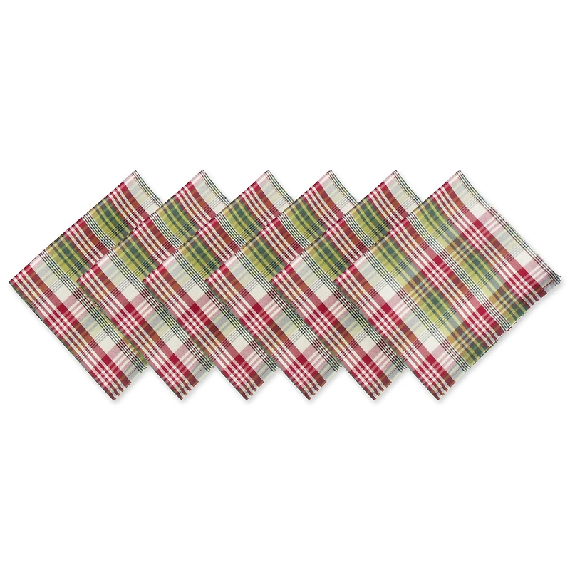DII® Holly Jolly Plaid Napkin Set, 6ct.