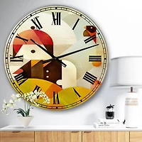 Designart Young Man with Red Bird Large Mid-Century Wall Clock