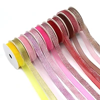 Gwen Studios 3/8" x 2yd. Sheer & Metallic Holiday Ribbon Pack, 24ct.