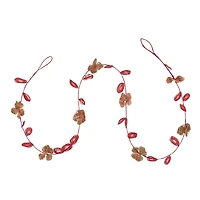 Hello Honey® 6ft. Pink Glass Bead Wired Leaves & Flowers Garland