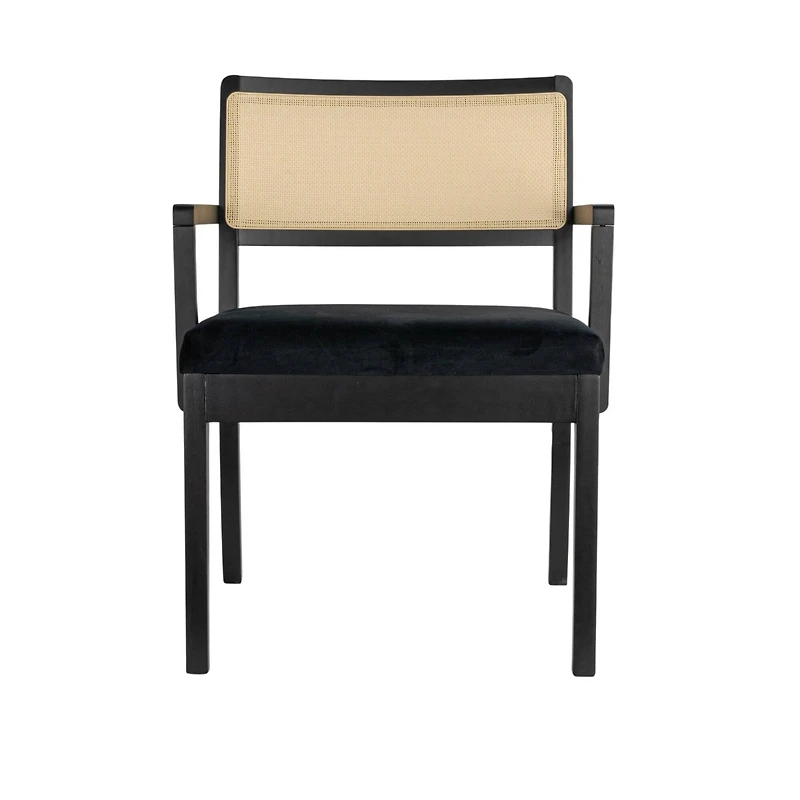 Hello Honey® Crawford Mid-Century Modern Black Solid Wood Arm Chair