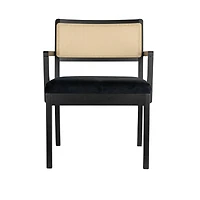 Hello Honey® Crawford Mid-Century Modern Black Solid Wood Arm Chair