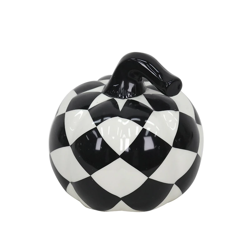 Black & White Harlequin Pumpkin Tabletop Décor by Ashland