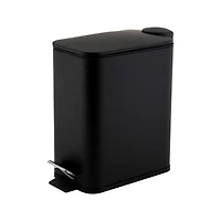 Simplify Black 5L Slim Rectangular Pedal Trash Bin with Soft Close Lid
