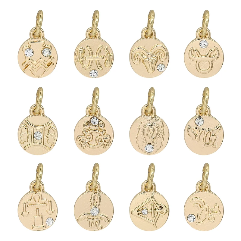 Gold Zodiac Coin Charms by Bead Landing™