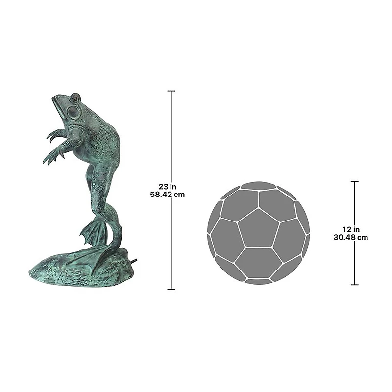 Design Toscano Giant Jumping, Spitting, Leaping Frog Bronze Garden Statue