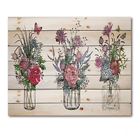 Designart - Bouquets of Wildflowers In Transparent Vases I