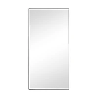 Black Contemporary Wall Mirror, 18" x 1" x 36"