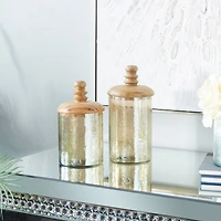 Gold Glass Glam Decorative Jar Set