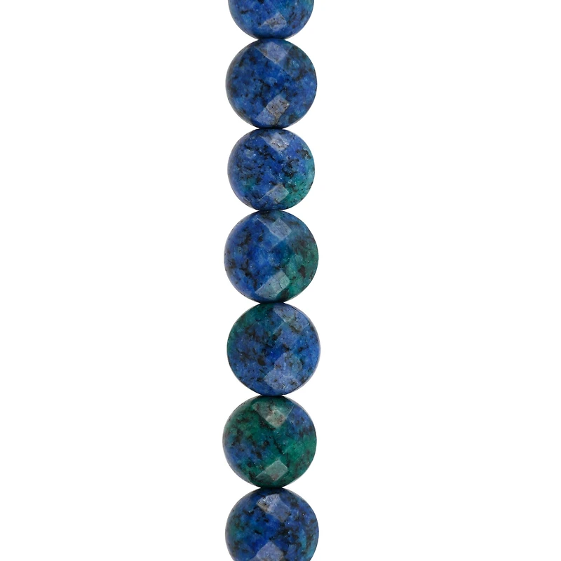 Blue Chrysocolla Faceted Coin Beads, 8mm by Bead Landing™