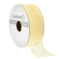 1" x 5yd. Light Yellow Mesh Ribbon by Celebrate It® Classic