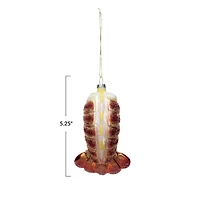 Hello Honey® 5.25" Glitter Lobster Tail Hand-Painted Glass Ornament