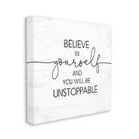 Stupell Industries Believe In Yourself Inspirational Sentiments Distressed Charm Canvas Wall Art