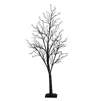 5ft. Orange & Purple LED Pre-Lit Halloween Deluxe Black Twig Artificial Fall Tree