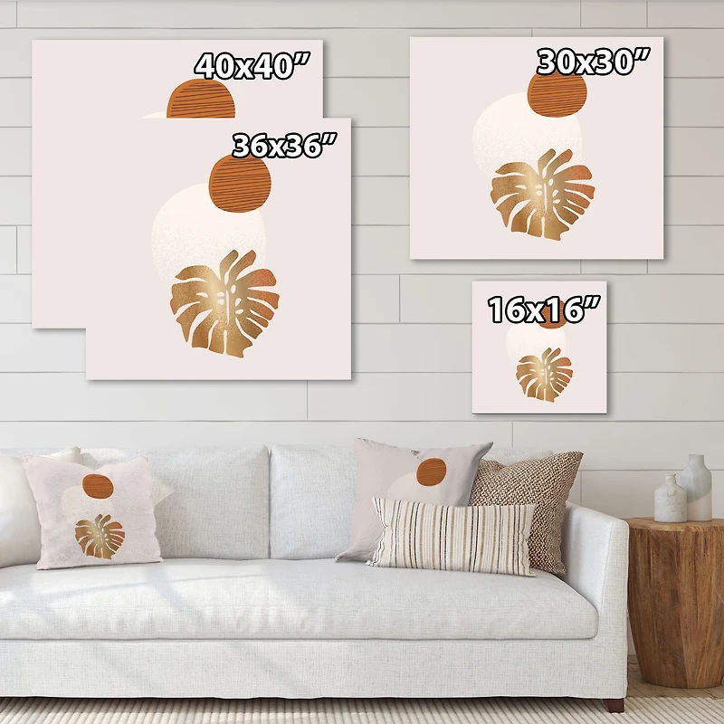 Designart - Tropical Palm Leaf & Abstract Geometry Shapes II