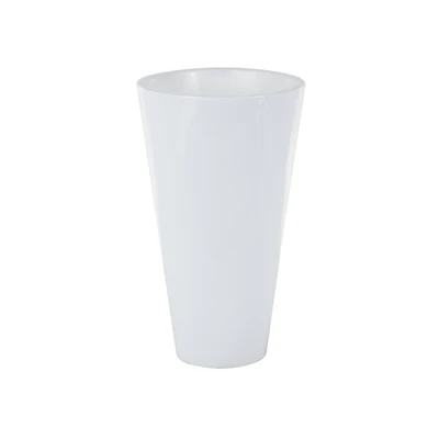 24.25" White Fiberglass Minimalistic Decorative Vase