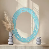 Head West Sea Glass Tile Framed Oval Wall Vanity Mirror - 23" x 29"