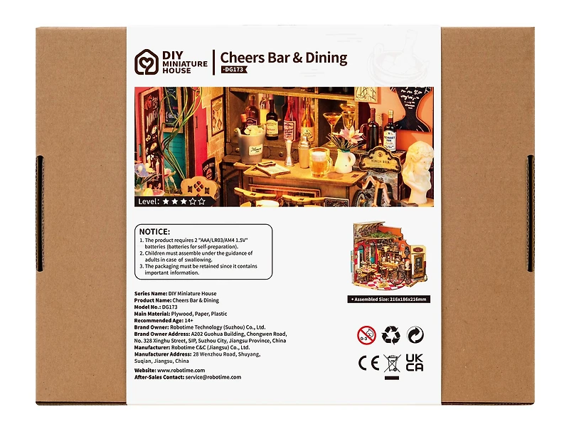 Rolife® Cheers Bar & Dining DIY Miniature House Kit