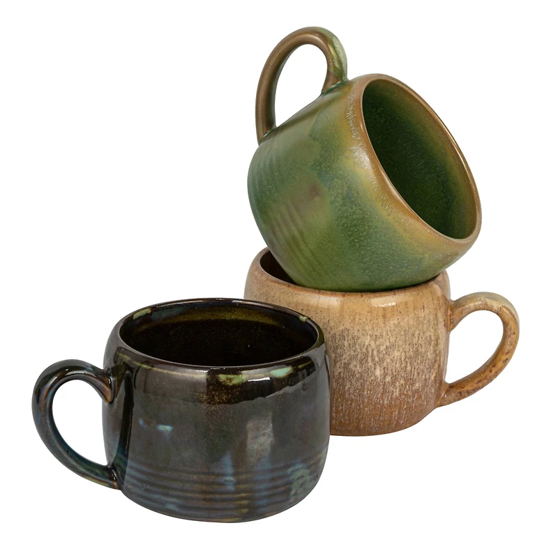 Hello Honey® 5.5" Rustic Stoneware Mug Set