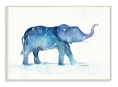 Stupell Industries Elephant March with Abstract Night Sky Constellation Wall Plaque