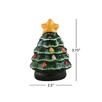 3.75" Green Ceramic Christmas Tree Salt & Pepper Shakers