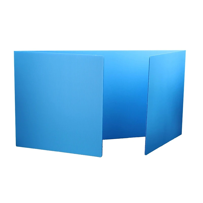 Flipside Blue 12" x 48" Corrugated Plastic Study Carrels