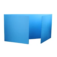 Flipside Blue 12" x 48" Corrugated Plastic Study Carrels